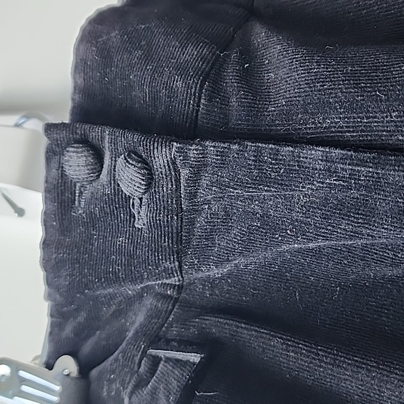 Vintage Moiselle Floral Sequon Embroidery Cotton Velvet Corduroy Trouser Pants - Picture 5 of 8